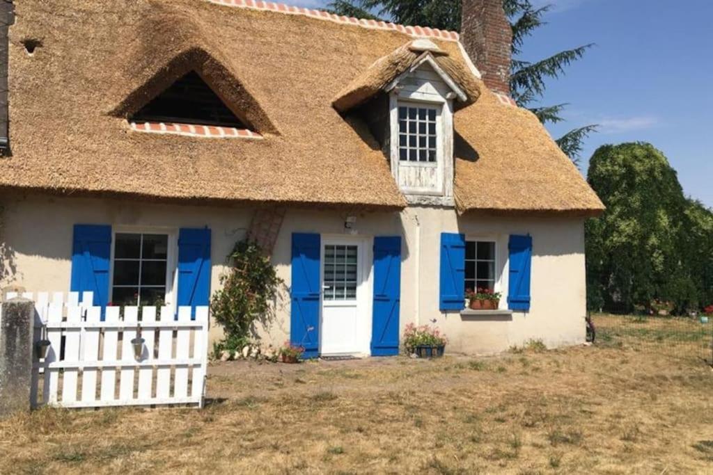 Chaumiere Avec Sa Toiture Recouverte De Chaume !!! Donnemain-Saint-Mames Buitenkant foto